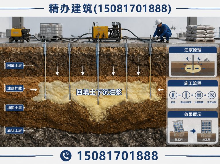 大名县基础下沉注浆顶升展示图